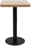 vidaXL BistRotisch Hellbraun 50x50 cm MDF Schwarz
