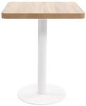 vidaXL BistRotisch Hellbraun 60x60 cm MDF Wei&szlig;