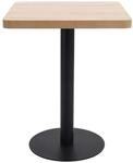 vidaXL BistRotisch Hellbraun 60x60 cm MDF Schwarz