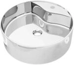 vidaXL Waschbecken mit &Uuml;berlauf 46,5 x 15,5 cm Keramik Silbern 143865