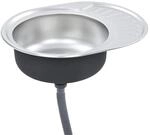 vidaXL Einbausp&uuml;le mit Sieb und Siphon Oval Edelstahl 145072