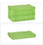 Relaxdays Transportbox Polypropylen Gr&uuml;n Schlie&szlig;bar Stapelbar Zusammenklappbar 60 L