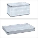 Relaxdays Transportbox mit Deckel Polypropylen Grau Stapelbar Zusammenklappbar