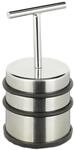 Relaxdays T&uuml;rstopper Edelstahl Silber Rutschfest mit Griff 14 cm x 7 cm 1 kg