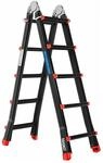 MASKO Aluminium Leiter 6 In 1 mit 4x5 Sprossen 520 cm Schwarz Rot