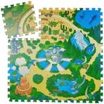 Relaxdays Puzzlematte Dinosaurier EVA Schaumstoff Bunt Wasserabweisend Sto&szlig;d&auml;mpfend