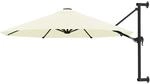 vidaXL Sonnenschirm zur Wandmontage mit Metall-Mast 300 cm Sandwei&szlig; 44863