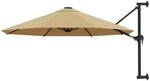 vidaXL Sonnenschirm zur Wandmontage mit Metall-Mast 300 cm Taupe 44866