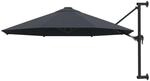 vidaXL Sonnenschirm zur Wandmontage mit Metall-Mast 300 cm Anthrazit 44865