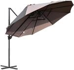 Outsunny Doppelsonnenschirm Umbrella Metall Braun L270 x B440 x H250 cm