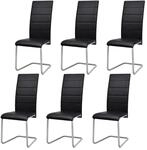 vidaXL Freischwinger 6 Stk Schwarz Kunstleder 272420