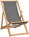 vidaXL Strandstuhl Klappbar Massivholz Teak Grau 47415
