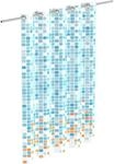 Eisl Textil Duschvorhang mit Motiv Mosaik Blau-Orange 180 cm x 200 cm Waschbar