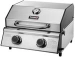 Taino Platinum Compact Tischgrill 2 Brenner Gasgrill Edelstahl Kompakt Camping BBQ