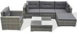 vidaXL 6-tlg Garten-Lounge-Set mit Auflagen Poly Rattan Grau Modell 6