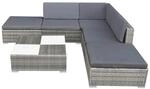 vidaXL 6-tlg Garten-Lounge-Set mit Auflagen Poly Rattan Grau Modell 7