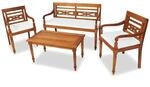 vidaXL 4-Tlg Garten-Lounge-Set mit Auflagen Massivholz Teak 43055