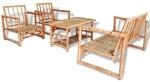 vidaXL 4-tlg Garten-Lounge-Set mit Auflagen Bambus