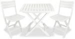 vidaXL 3-tlg Bistro-Set Klappbar Kunststoff Wei&szlig;