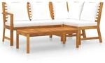 vidaXL 4-tlg Garten-Lounge-Set mit Auflagen Creme Massivholz Akazie Modell 5