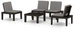 vidaXL 4-tlg Garten-Lounge-Set mit Kissen Kunststoff Grau Modell 1