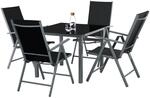 Tectake Aluminium Sitzgruppe Stabia Wetterfest und Uv Best&auml;ndig Klappbare St&uuml;hle