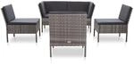 vidaXL 6-tlg Garten-Lounge-Set mit Auflagen Poly Rattan Grau Modell 17