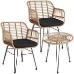 Tectake Rattan Sitzgruppe Molfetta F&uuml;r 2 Personen Widerstandsf&auml;hig 64 50 x 58 x 86