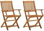 vidaXL Klappbare Gartenst&uuml;hle 2 Stk Massivholz Akazie 46337