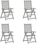 vidaXL Verstellbare Gartenst&uuml;hle 4 Stk Grau Massivholz Akazie 3065517