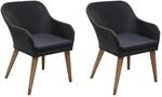 vidaXL Gartenst&uuml;hle mit Polstern 2 Stk Poly Rattan Schwarz 44153