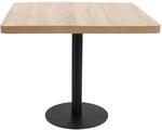 vidaXL BistRotisch Hellbraun 80x80 cm MDF Schwarz