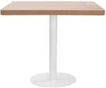 vidaXL BistRotisch Hellbraun 80x80 cm MDF Wei&szlig;
