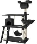 Tectake Kratzbaum Marcel 141 cm Sisal 105 x 60 x 141 cm Schwarz