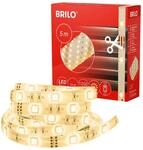 Brilo LED-Strip Kabelschalter Warmwei&szlig; 3.000 K K&uuml;rzbar Schwarz 5 m