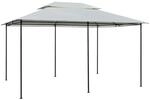 vidaXL Gartenpavillon mit Gardinen 4x3 m Wei&szlig;