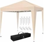 KESSER Faltpavillon mit Pop Up Klicksystem UV Schutz 50+ 3 x 3 m Beige