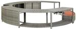 vidaXL Whirlpool-Umrandung Grau Poly Rattan 46459