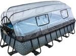 EXIT Stone Pool Grau 540x250x100cm m. Sandfilterpumpe u. Abdeckung
