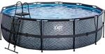 EXIT Stone Pool Grau &oslash; 488 x 122 cm m. Filterpumpe