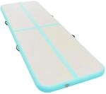 vidaXL Aufblasbare Gymnastikmatte mit Pumpe 300x100x10 cm PVC Gr&uuml;n 91914