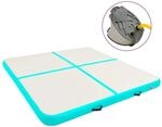 vidaXL Aufblasbare Gymnastikmatte mit Pumpe 200x200x20 cm PVC Gr&uuml;n 92702
