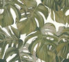 Bricoflor Palmenblätter Tapete in Olivgrün Monstera Vliestapete Weiß Grün für