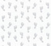 Bricoflor Fußabdrücke Tapete für Babyzimmer Vlies Kindertapete in Weiß und Grau