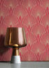 Vliestapete New Walls Art Deco Muster Glänzend Leicht Strukturiert Rot Gold...