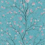 Bricoflor Japanische Vliestapete Hellblau Rosa Florale Tapete mit Kirschbl&uuml;ten...