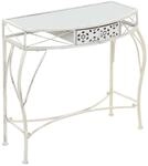 vidaXL Beistelltisch Franz&ouml;sischer Stil Metall 82x39x76 cm Wei&szlig; 245935