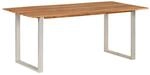 vidaXL Esstisch pulverbeschichteter Stahl 180&times;90&times;76 cm Massivholz Akazie