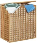 Relaxdays W&auml;schesammler Bambus 2 F&auml;cher 62 cm x 56 cm x 35 cm 4,9 kg