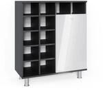 Vicco Badschrank Fynn Wei&szlig; Hochglanz/Anthrazit 79 x 92 cm